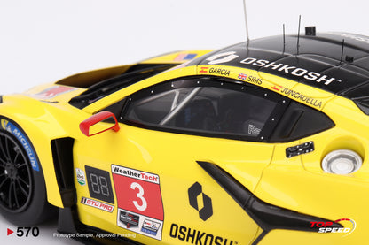 Topspeed Chevrolet Corvette C8 Z06 GT3.R #3 Corvette Racing by Pratt Miller Motorsports 2024 IMSA 24 Hours of Daytona Yellow 1:18