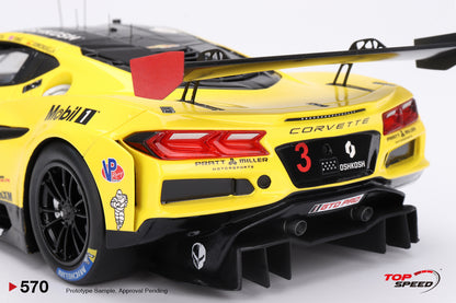 Topspeed Chevrolet Corvette C8 Z06 GT3.R #3 Corvette Racing by Pratt Miller Motorsports 2024 IMSA 24 Hours of Daytona Yellow 1:18