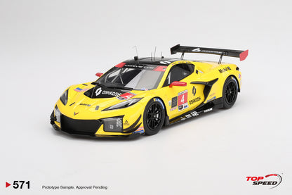 Topspeed Chevrolet Corvette C8 Z06 GT3.R #4 Corvette Racing by Pratt Miller Motorsports 2024 IMSA Daytona 24hrs Yellow 1:18