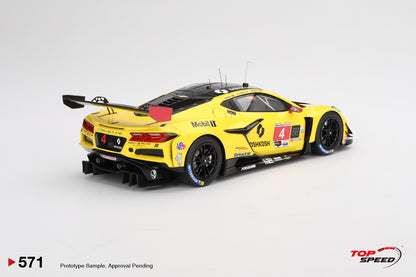 Topspeed Chevrolet Corvette C8 Z06 GT3.R #4 Corvette Racing by Pratt Miller Motorsports 2024 IMSA Daytona 24hrs Yellow 1:18