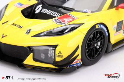 Topspeed Chevrolet Corvette C8 Z06 GT3.R #4 Corvette Racing by Pratt Miller Motorsports 2024 IMSA Daytona 24hrs Yellow 1:18