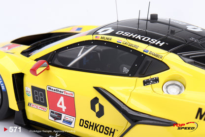 Topspeed Chevrolet Corvette C8 Z06 GT3.R #4 Corvette Racing by Pratt Miller Motorsports 2024 IMSA Daytona 24hrs Yellow 1:18