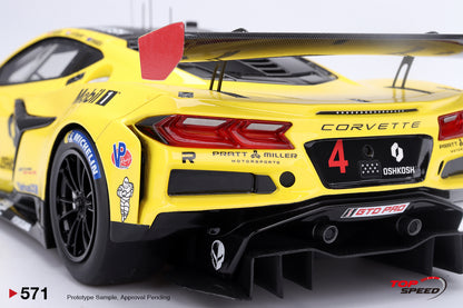 Topspeed Chevrolet Corvette C8 Z06 GT3.R #4 Corvette Racing by Pratt Miller Motorsports 2024 IMSA Daytona 24hrs Yellow 1:18