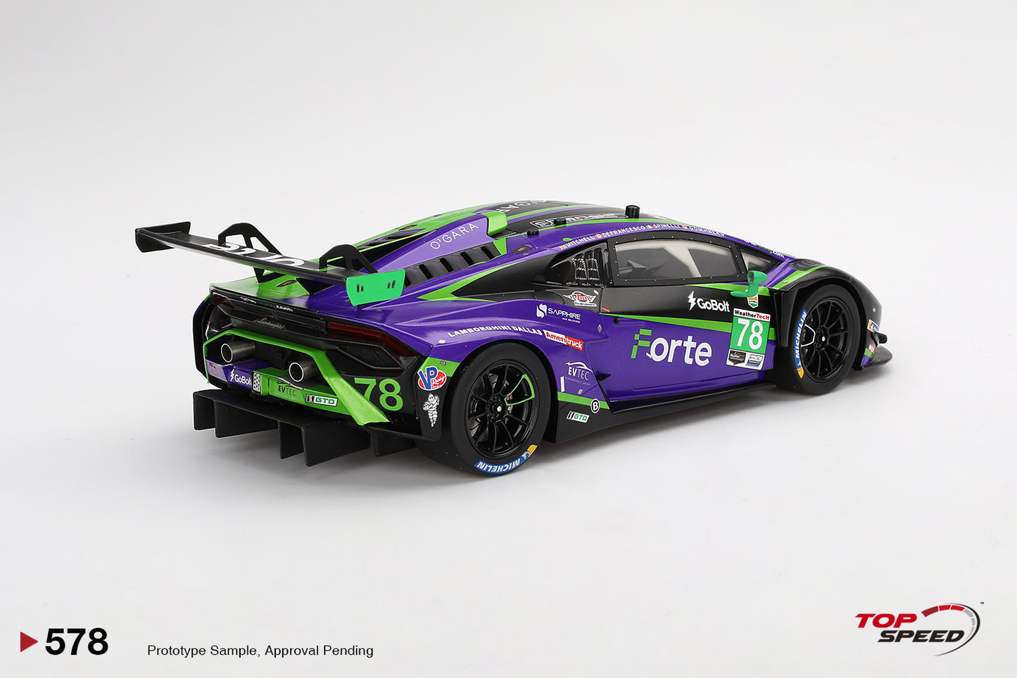 Topspeed Lamborghini Huracan GT3 EVO2 #78 Forte Racing IMSA 2024 Daytona 24hrs Green 1:18