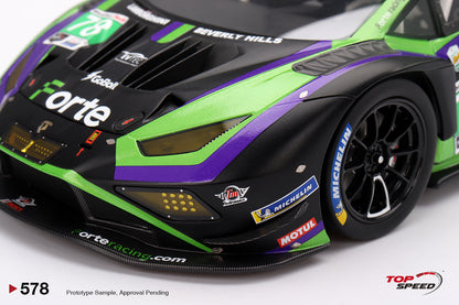 Topspeed Lamborghini Huracan GT3 EVO2 #78 Forte Racing IMSA 2024 Daytona 24hrs Green 1:18