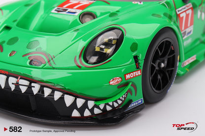 Topspeed Porsche 911 GT3 R (992) #77 Rexy AO Racing 2024 IMSA Daytona 24hrs GTD Pro 2nd Place Green 1:18