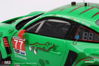 Topspeed Porsche 911 GT3 R (992) #77 Rexy AO Racing 2024 IMSA Daytona 24hrs GTD Pro 2nd Place Green 1:18