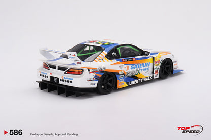 Topspeed Nissan LB-Super Silhouette S15 Silvia #555 2023 Formula Drift Japan White 1:18