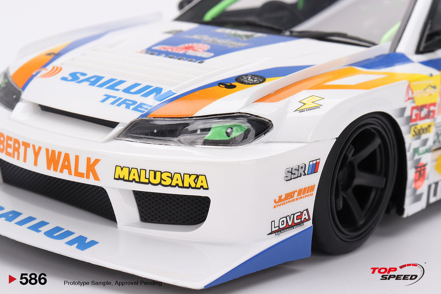 Topspeed Nissan LB-Super Silhouette S15 Silvia #555 2023 Formula Drift Japan White 1:18