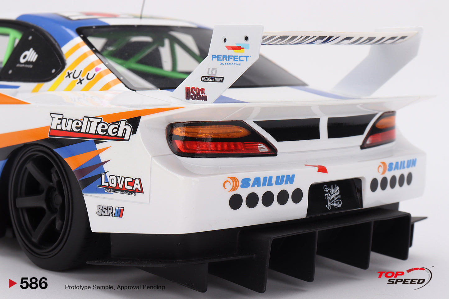 Topspeed Nissan LB-Super Silhouette S15 Silvia #555 2023 Formula Drift Japan White 1:18