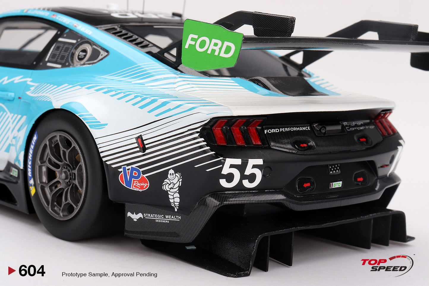 Topspeed Ford Mustang GT3 #55 Proton Competition 2024 IMSA Daytona 24hrs Blue 1:18