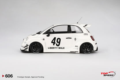 Topspeed Fiat Abarth 595 LB-Works x Abas Works Gara White 1:18