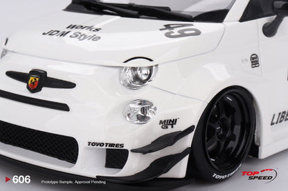 Topspeed Fiat Abarth 595 LB-Works x Abas Works Gara White 1:18