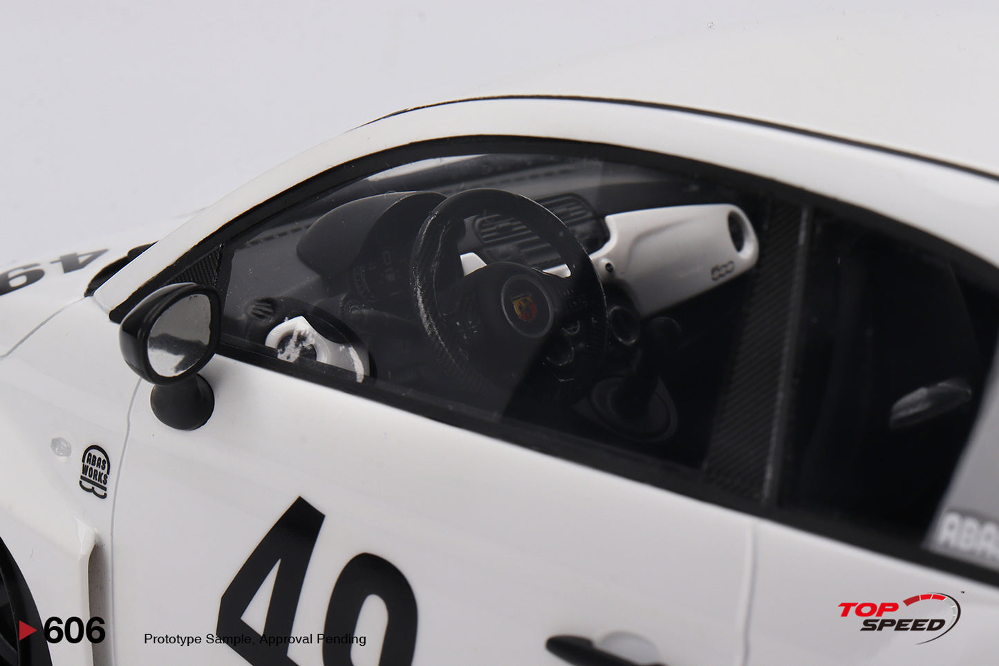 Topspeed Fiat Abarth 595 LB-Works x Abas Works Gara White 1:18