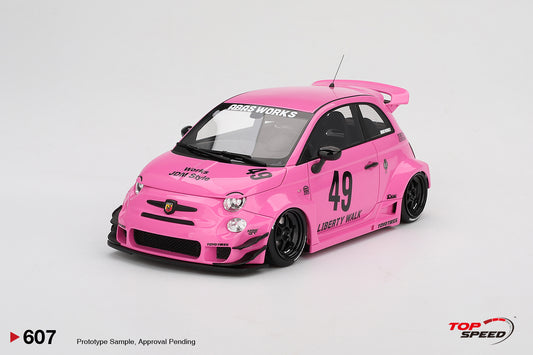 Topspeed Fiat Abarth 595 LB-Works x Abas Works Pink 1:18