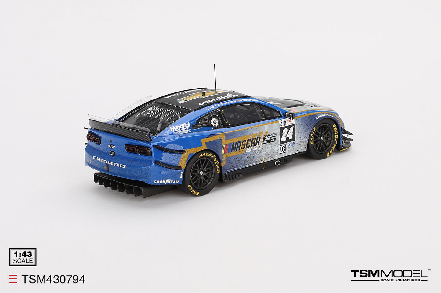 Topspeed Garage 56 Chevrolet Camaro ZL1 #24 Hendrick Motorsports NASCAR 2023 Le Mans 24hr AFTER RACE WEATHERED VERSION 1:43