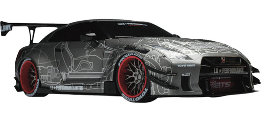 Solido 2020 Nissan GT-R (R35) W/ Liberty Walk Body Kit 2.0 Black and White Camo 1:18