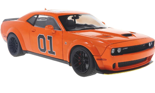 Solido 2023 Dodge Challenger R/T Scat Pack Widebody No 1 Hazzard Tribute Orange 1:18