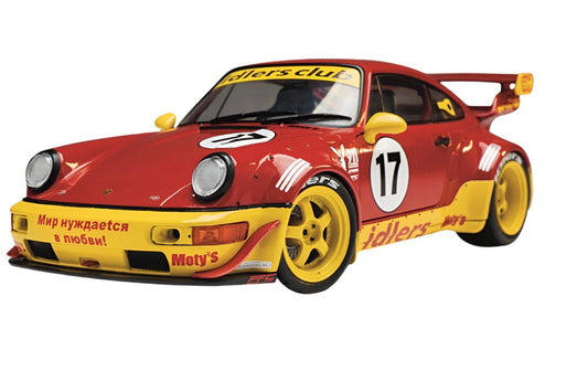 Solido 2016 Porsche 911 964 RWB Maty's Idlers No 17 Red and Yellow 1:18