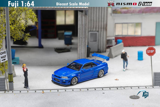 Fuji Nissan Skyline GT-R (R34) Nismo Z-Tune RHD Bayside Blue 1:64