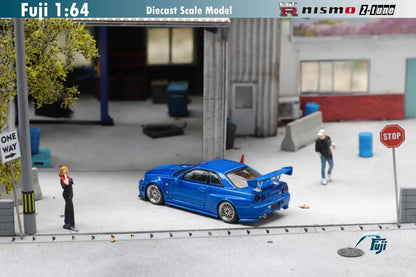 Fuji Nissan Skyline GT-R (R34) Nismo Z-Tune RHD Bayside Blue 1:64