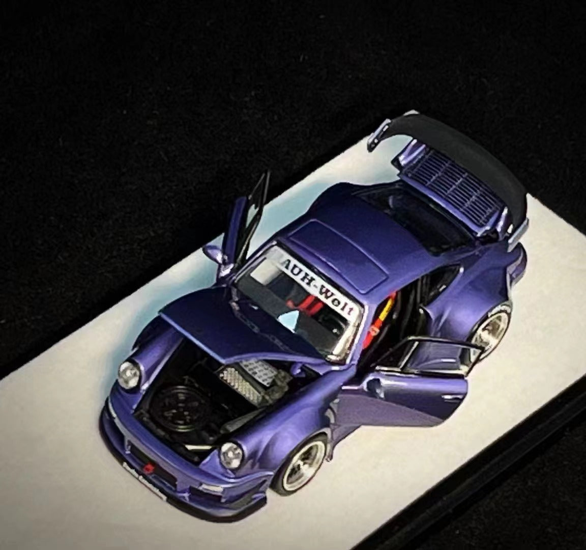 PGM Porsche 911 930 RWB Violet Purple w/ Gold Wheels (with Openings) 1:64