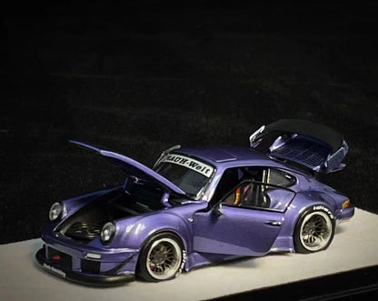 PGM Porsche 911 930 RWB Violet Purple w/ Gold Wheels (with Openings) 1:64