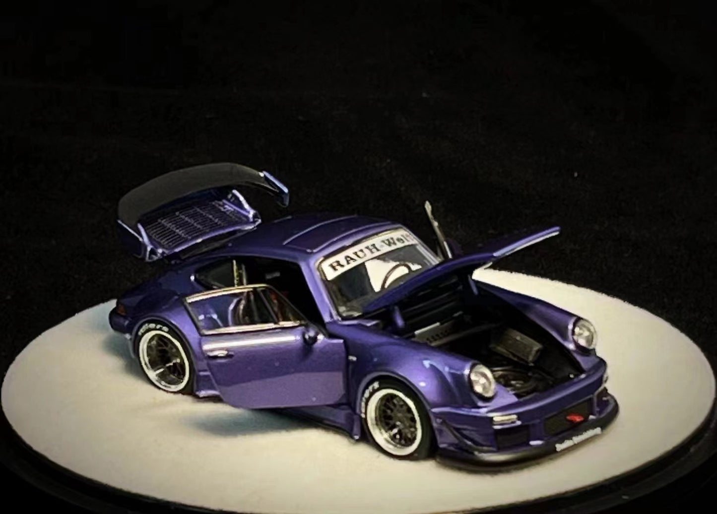 PGM Porsche 911 930 RWB Violet Purple w/ Gold Wheels (with Openings) 1:64