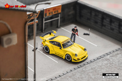 Star Model Porsche 911 930 RWB Valkyrie GT Wing Yellow 1:64 DELUXE Version