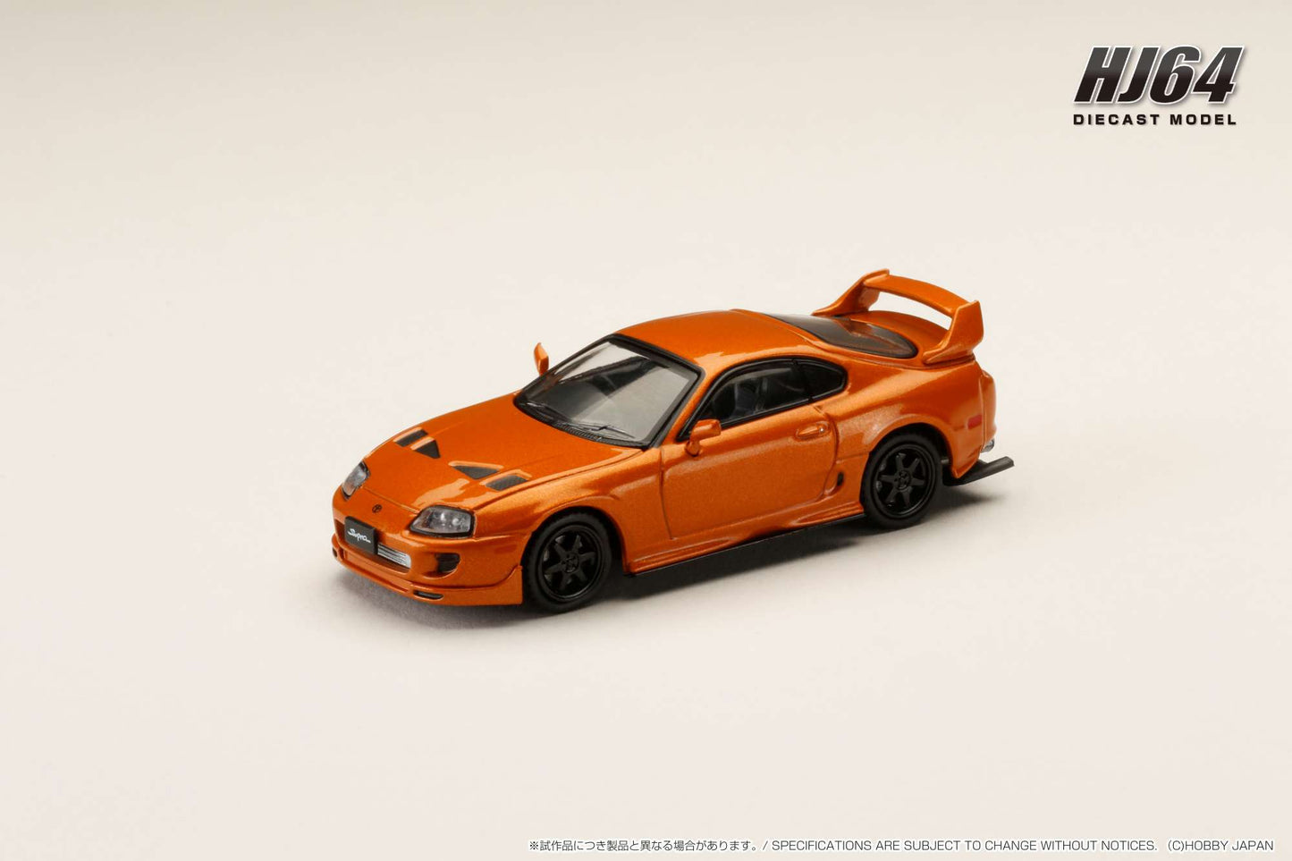 Hobby Japan 1993 Toyota Supra Mk4 (JZA80) Custom Version Orange Metallic 1:64