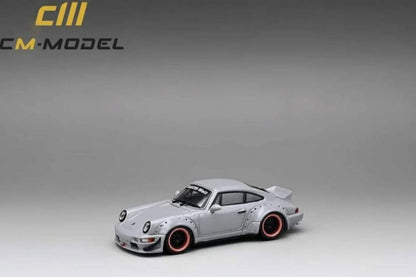 CM Model Porsche 911 964 Widebody w/ Changeable Wings and Wheels Nero Grey 1:64