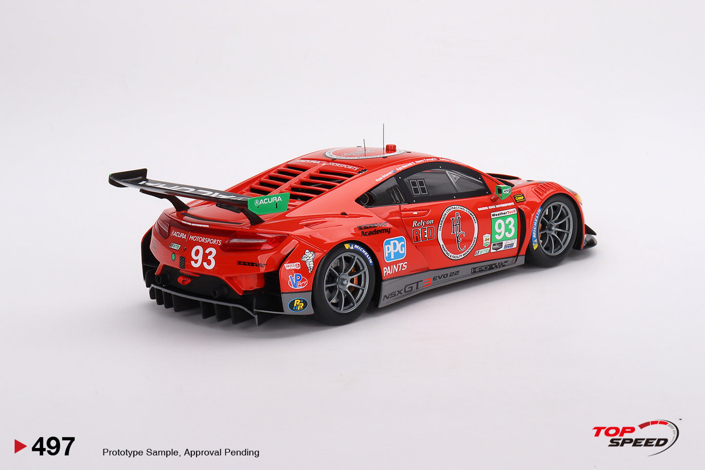 Topspeed 1:18 Acura NSX GT3 EVO22 #93 Harrison Contracting Company Racers Edge Motorsports with WTR Andretti 2023 IMSA Daytona 24 Hrs