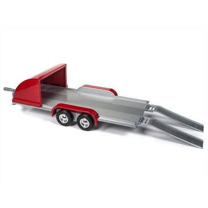 Autoworld American Muscle - Accessories - Auto Transport Trailer Silver and Red 1:18