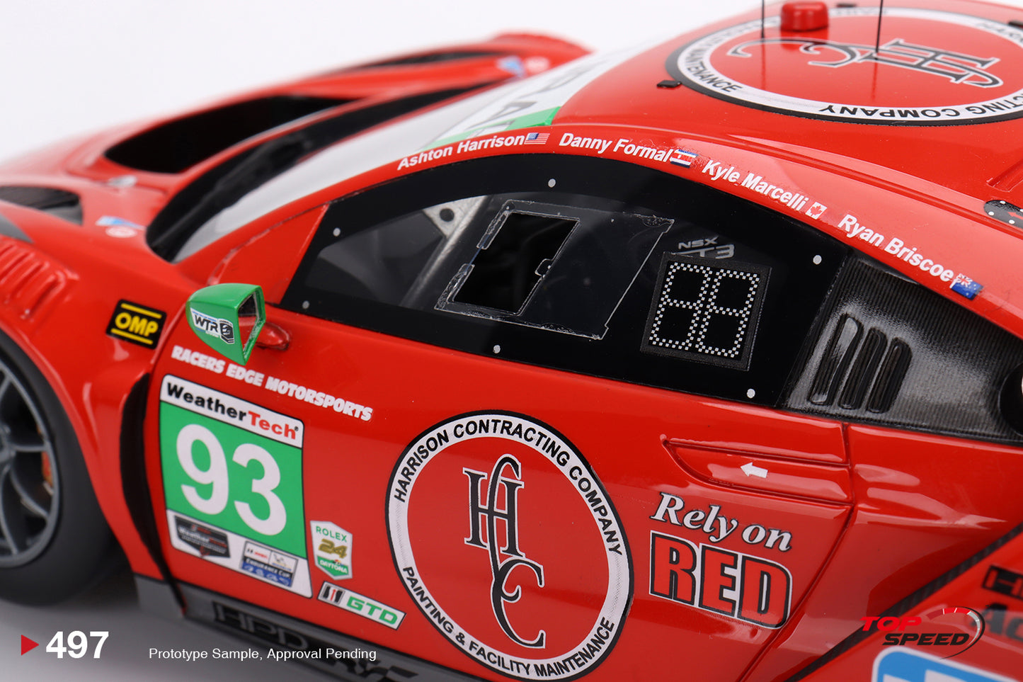 Topspeed 1:18 Acura NSX GT3 EVO22 #93 Harrison Contracting Company Racers Edge Motorsports with WTR Andretti 2023 IMSA Daytona 24 Hrs