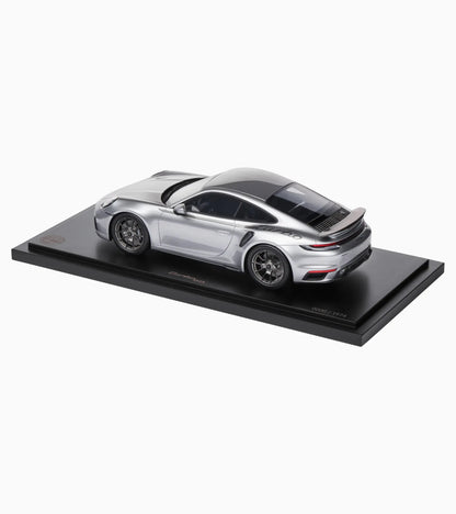 Spark-Model 2024 Porsche 911 Turbo (992) 50th Anniversary WITH DISPLAY GT Silver Metallic 1:18