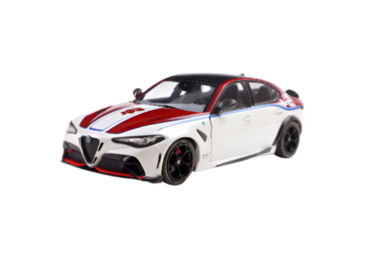 Solido 2023 Alfa Romeo Giulia GTAm White w/ Red 1:18