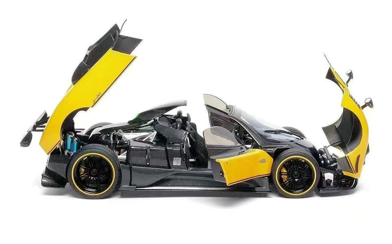 Almost-Real 2009 Pagani Zonda 5 Cinque Roadster Giallo Genevra (Yellow Black Carbon) 1:18