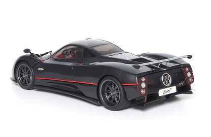 Almost-Real 2005 Pagani Zonda F Gloss Carbon Black w/ Red Stripe & Accents 1:18