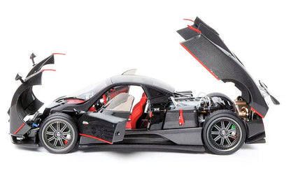 Almost-Real 2005 Pagani Zonda F Gloss Carbon Black w/ Red Stripe & Accents 1:18