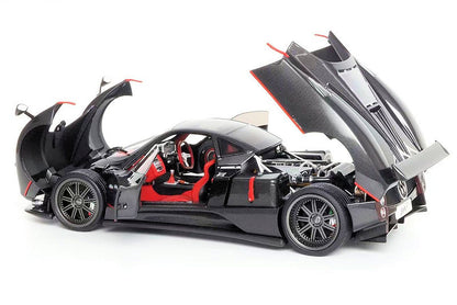 Almost-Real 2005 Pagani Zonda F Gloss Carbon Black w/ Red Stripe & Accents 1:18