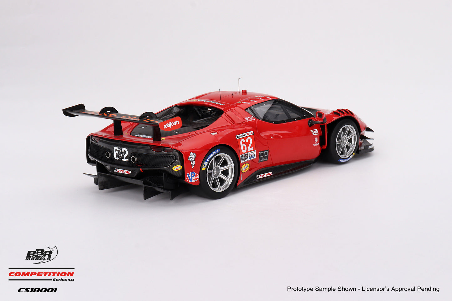 BBR Ferrari 296 GT3 Risi Competizione #62 2023 IMSA Daytona 24 Hrs Red 1:18