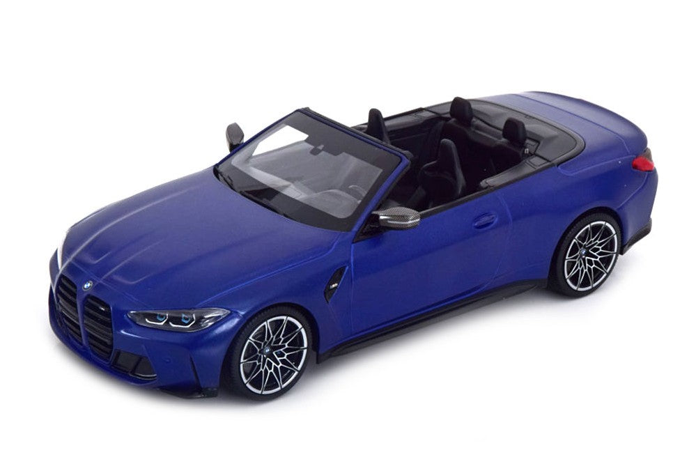 Minichamps 2021 BMW M4 Cabriolet (G83) Frozen Portimao Blue Metallic Matte 1:18 SEALED