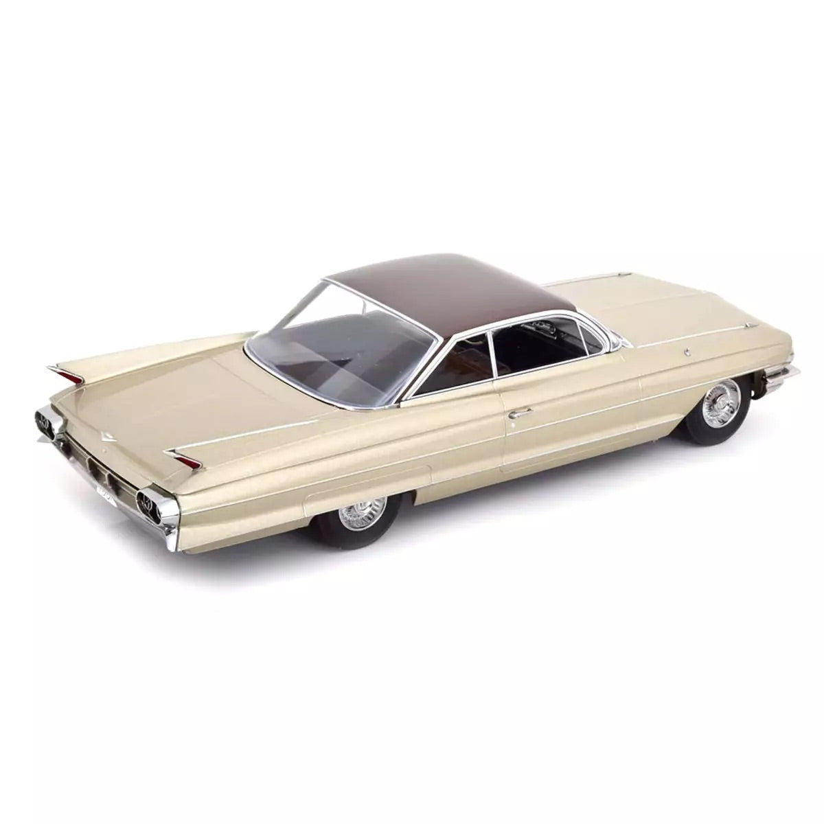 KK Scale 1961 Cadillac Series 62 Coupe Beige Brown 1:18