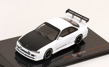 Ixo 1997 Nissan 240SX (S14) White w/ Matte Black Hood 1:43