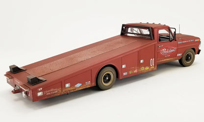 Acme 1970 Ford F-350 Ramp Truck Porkchop's Chop Shop Rusted Look Sports Red Primer 1:18