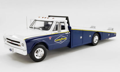 Acme 1967 Chevrolet C30 Ramp Truck Goodyear Tires Blue & White 1:18