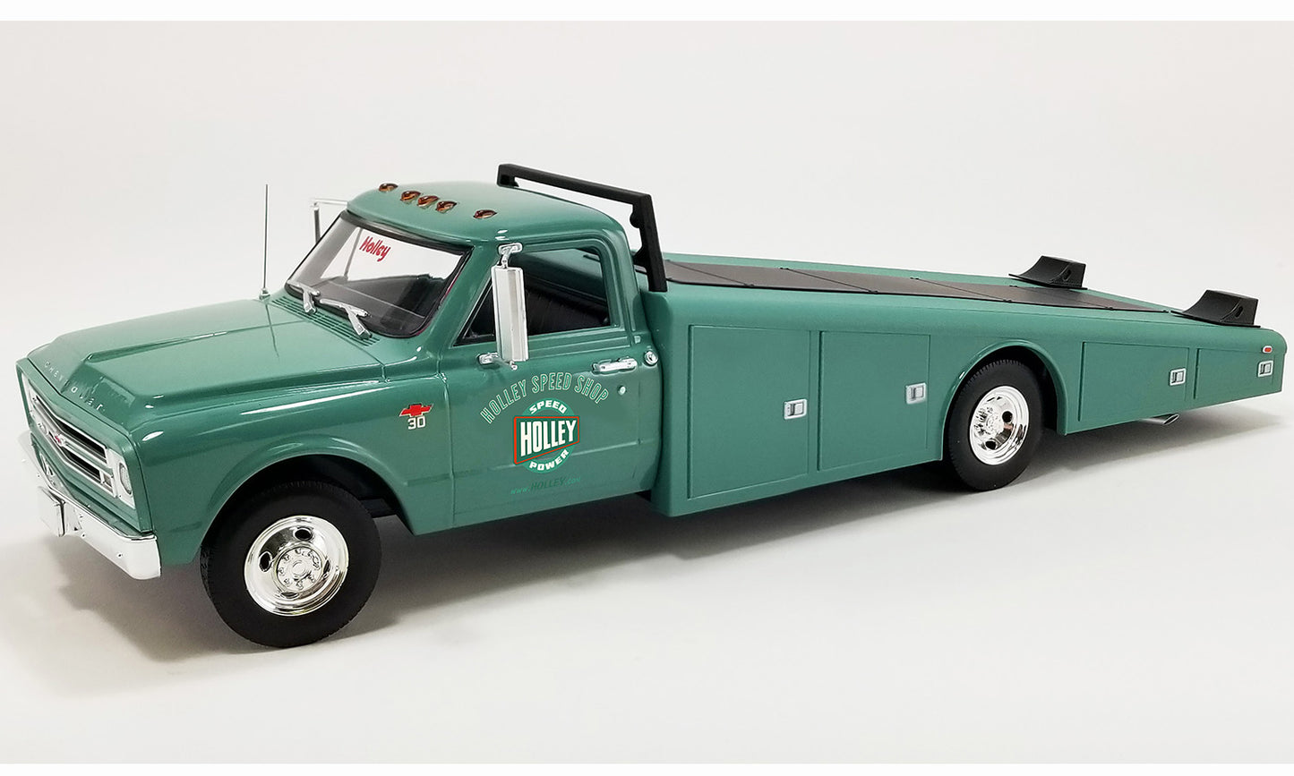 Acme 1967 Chevrolet C30 Ramp Truck Holley Speed Shop Green 1:18