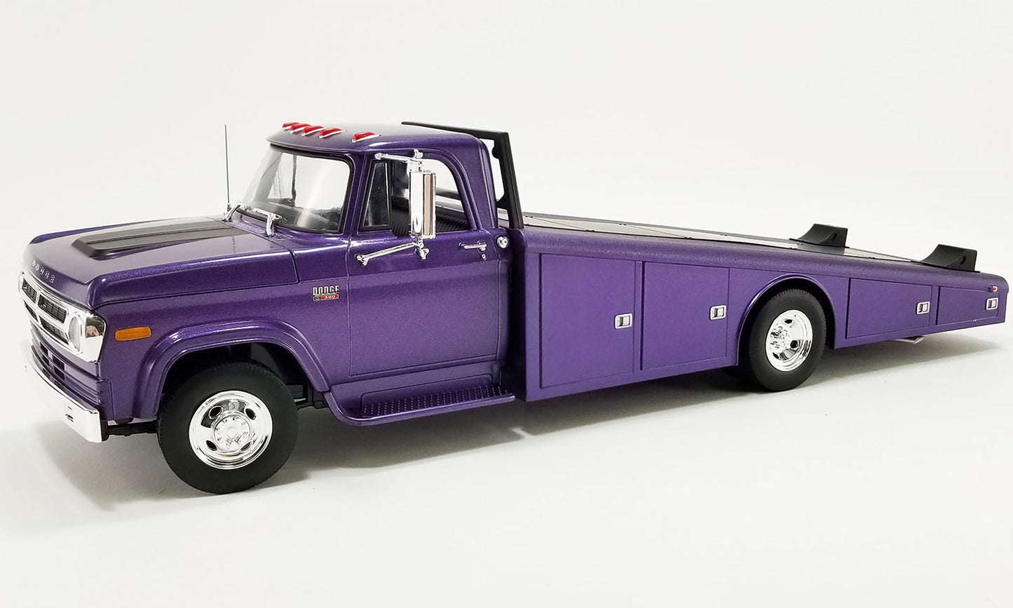 Acme 1970 Dodge D-300 Ramp Truck Plum Crazy Purple 1:18