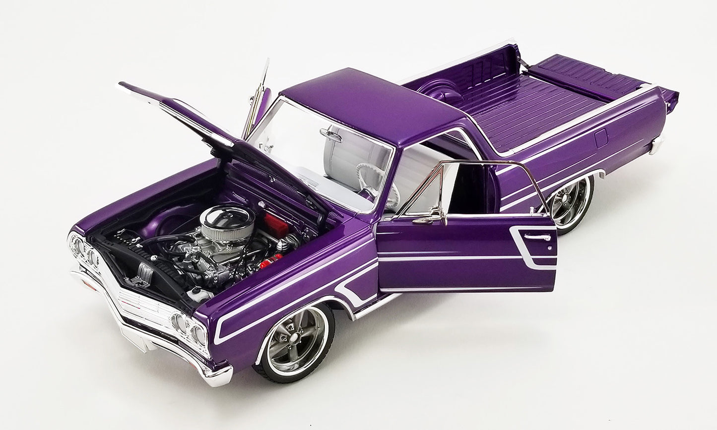 Acme 1965 Chevy El Camino Custom Cruiser Purple Metallic w/ White Accents 1:18