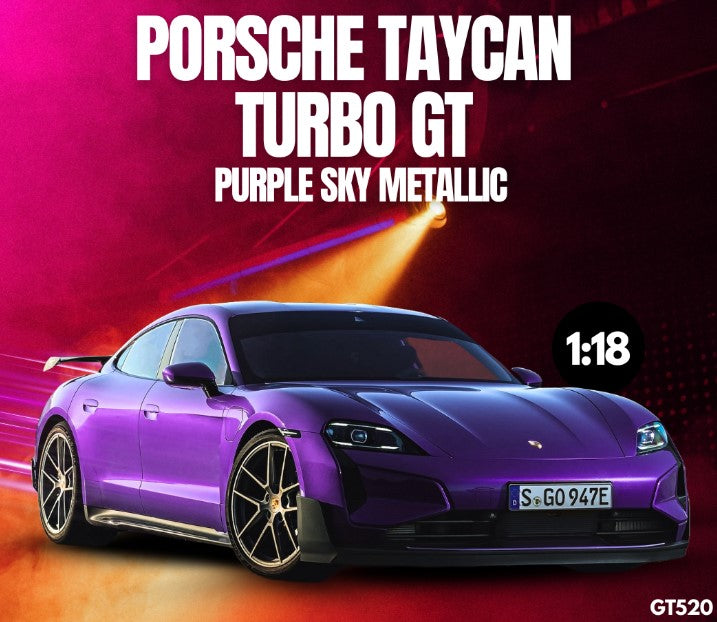 GT Spirit 2023 Porsche Taycan Turbo GT Purple Sky Metallic 1:18